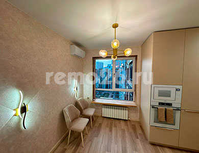 Дизайнерский ремонт 1 комнатной квартиры для молодой девушки в ЖК Квартет