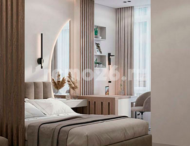 Дизайнерский ремонт 1 комнатной квартиры для молодой девушки в ЖК Квартет