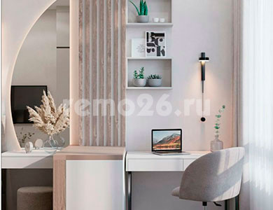 Дизайнерский ремонт 1 комнатной квартиры для молодой девушки в ЖК Квартет